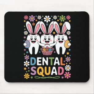 Funny Teeth Dental Squad Dentist Happy Easter Day Mouse Mat