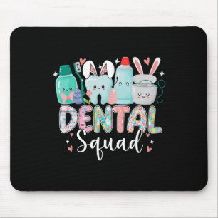 Funny Teeth Dental Squad Dentist Happy Easter Day Mouse Mat