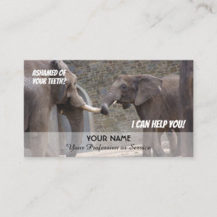 Funny teeth for dental experts against shame busin business card