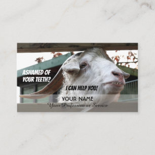 Funny teeth for dental experts against shame business card