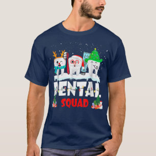 Funny Teeth Santa Reindeer Christmas Dental Squad  T-Shirt