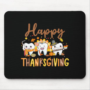 Funny Teeth Thanksgiving Dentist Turkey Dental Squ Mouse Mat