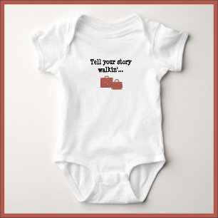 Funny, Tell Your Story Walkin' One Piece Baby Bodysuit