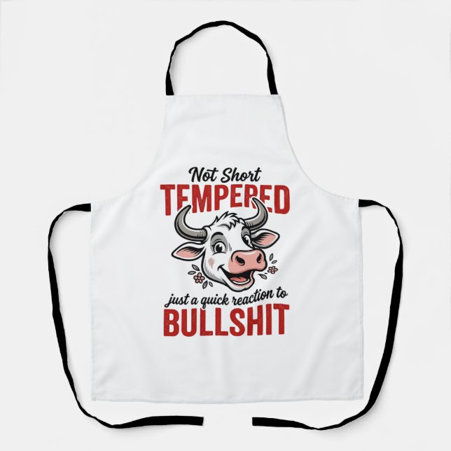 Funny Tempered Cow Vintage Apron (Front)