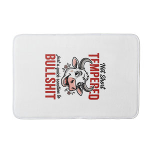 Funny Tempered Cow Vintage Bath Mat