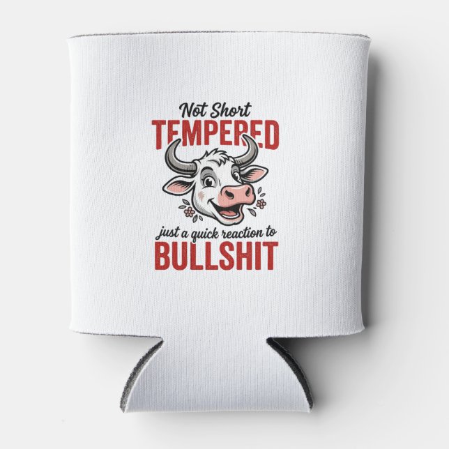 Funny Tempered Cow Vintage Can Cooler (Front)