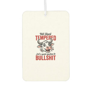 Funny Tempered Cow Vintage Car Air Freshener