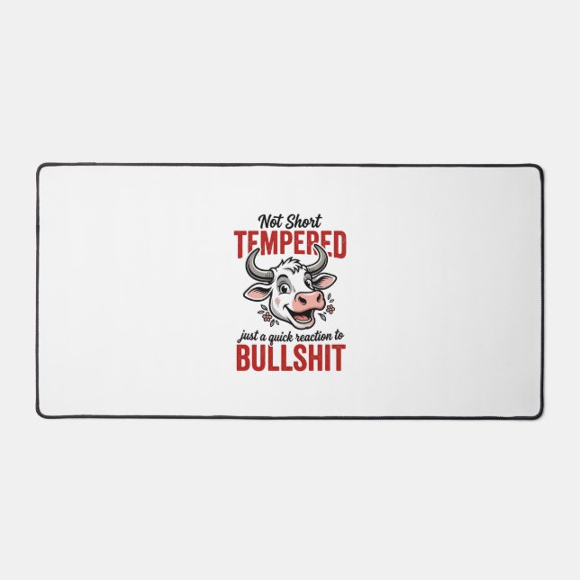 Funny Tempered Cow Vintage Desk Mat (Front)