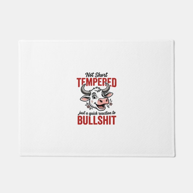 Funny Tempered Cow Vintage Doormat (Front)