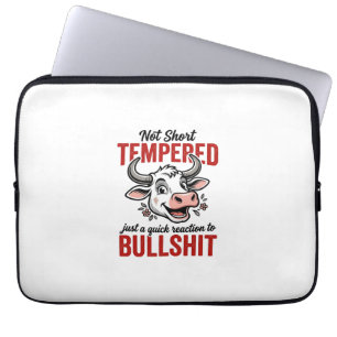 Funny Tempered Cow Vintage Laptop Sleeve