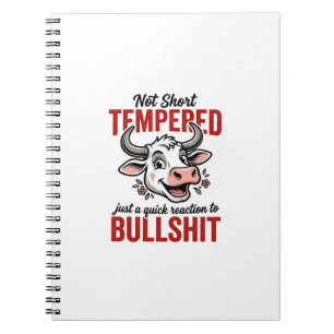 Funny Tempered Cow Vintage Notebook