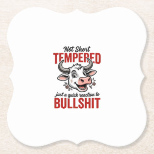 Funny Tempered Cow Vintage Paper Coaster