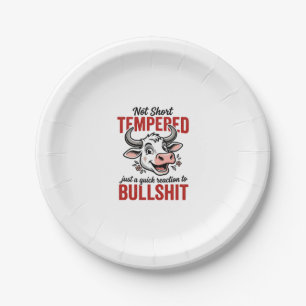 Funny Tempered Cow Vintage Paper Plate