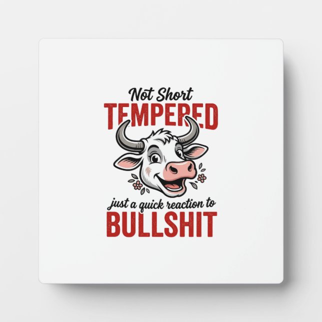 Funny Tempered Cow Vintage Plaque (Front)