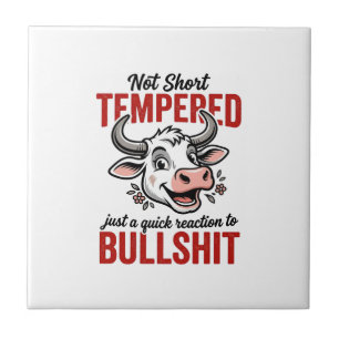 Funny Tempered Cow Vintage Tile