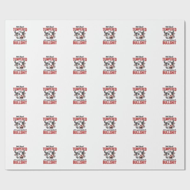 Funny Tempered Cow Vintage Wrapping Paper (Flat)