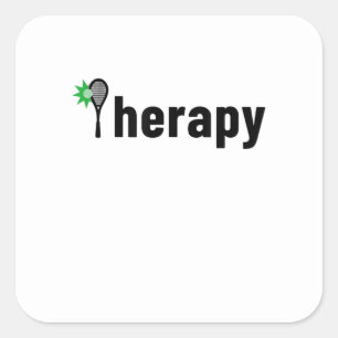 Funny Tennis Apparel Therapy T-Shirt Square Sticker