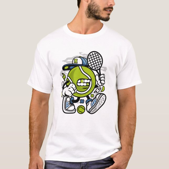 Funny Tennis Ball Cartoon | Sport T-Shirt (Front)