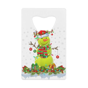 Funny Tennis Ball Snowman Xmas Lights Tennis Chris