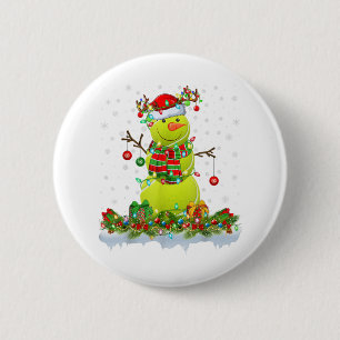 Funny Tennis Ball Snowman Xmas Lights Tennis Chris 6 Cm Round Badge