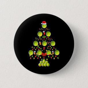 Funny Tennis Ball Xmas Tree Decorations Merry Chri 6 Cm Round Badge