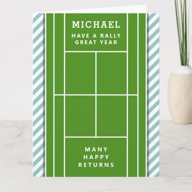 Funny Tennis Birthday Card (Front)