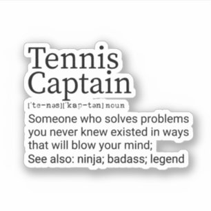 Funny Tennis Captain Definition, Tennis Captain Gi