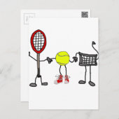 Funny Tennis Characters Cartoon Art Postcard (Front/Back)