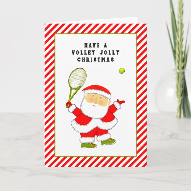 Funny Tennis Christmas Holiday Card (Front)