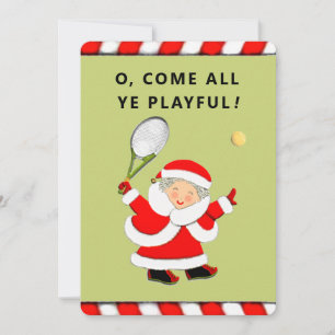 Funny Tennis Christmas Holiday Card