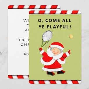 Funny Tennis Christmas Holiday Card