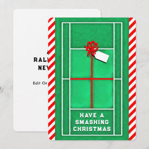 Funny Tennis Christmas Holiday Card