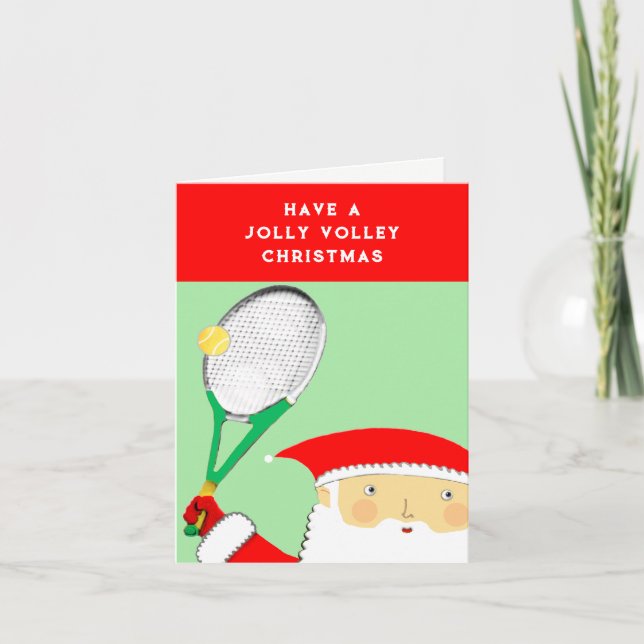 Funny Tennis Christmas New Year Cards (Front)