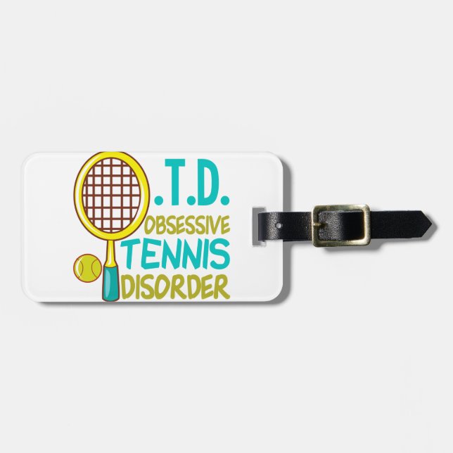 Funny Tennis Luggage Tag (Front Horizontal)