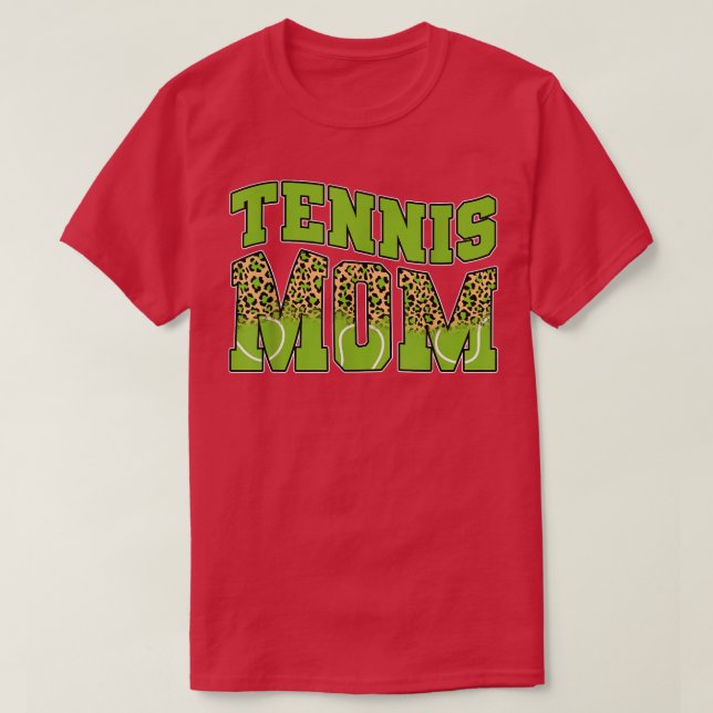 Funny Tennis Mom Mama Sport Lover Leopard Game Day T-Shirt (Design Front)