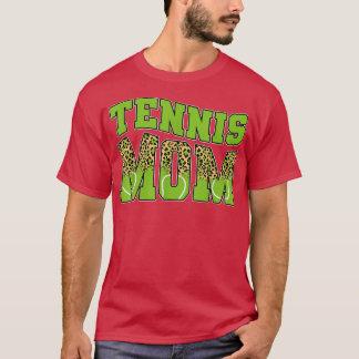 Funny Tennis Mom Mama Sport Lover Leopard Game Day T-Shirt