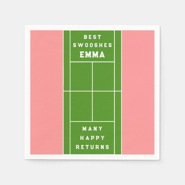 Funny Tennis Party Napkin (Front)