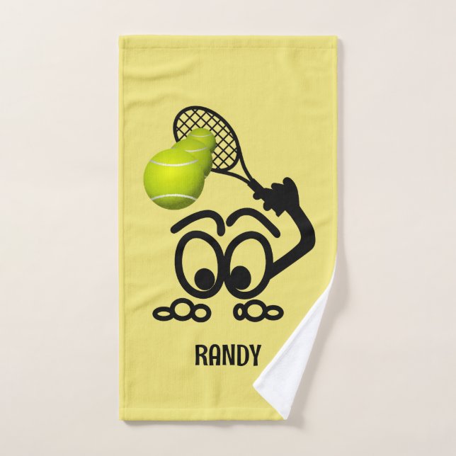 Funny Tennis Player Personalised  Hand Towel (Hand Towel)