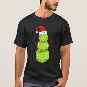 Funny Tennis Player Snowman Christmas Gift T-Shirt