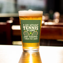 Funny Tennis Quote Typography Beer