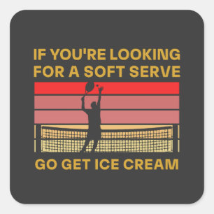 Funny Tennis Quote Vintage Retro Player Humour Square Sticker