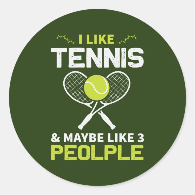 funny Tennis sports word art Square Sticker (Front)