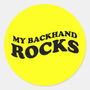 Funny Tennis Sticker Gift: My backhand rocks