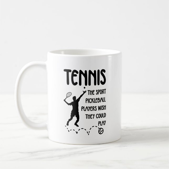 Funny Tennis – Tennis vs Pickleball Humor Coffee Mug (Left)
