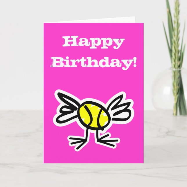 Funny Tennis Theme Birthday Card (Front)