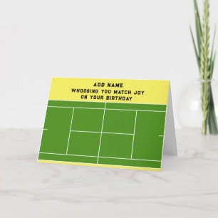 funny tennis-themed birthday greeting card