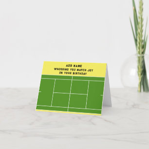 funny tennis-themed birthday greeting card