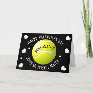 Funny Tennis You're My Perfect  Match Valentines Holiday Card