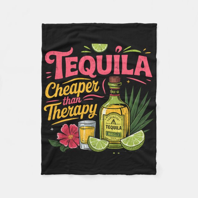 Funny Tequila Drinking Cinco De Mayo Mexican Party Fleece Blanket (Front)