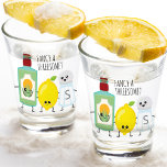 Funny Tequila Lemon and Salt Kawaii Tequila Shot Glass<br><div class="desc">Funny Tequila Lemon and Salt Threesome Shot Glass - According to the rule of three, all great things come in three! The ultimate good time party trio of lemon, salt and tequila come together right here to make this hilarious design on a shot glass with the question “Fancy a threesome?”...</div>